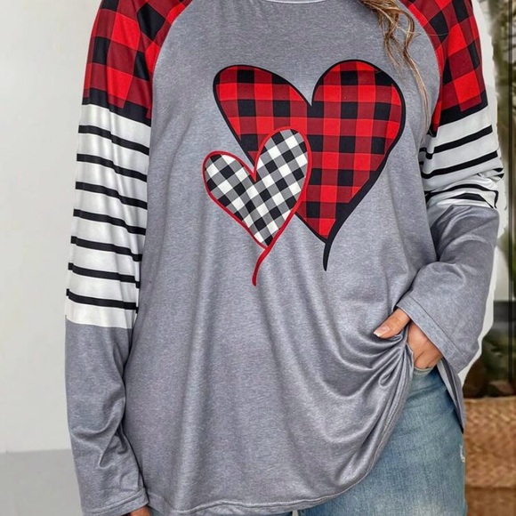 Plus-Size-Color-Block-Geometric-Stripe-Pattern- - Picture 1 of 4